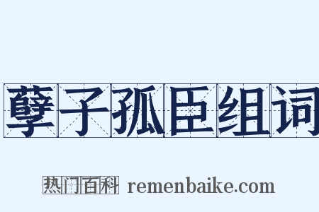 孽子孤臣组词是什么意思的图片